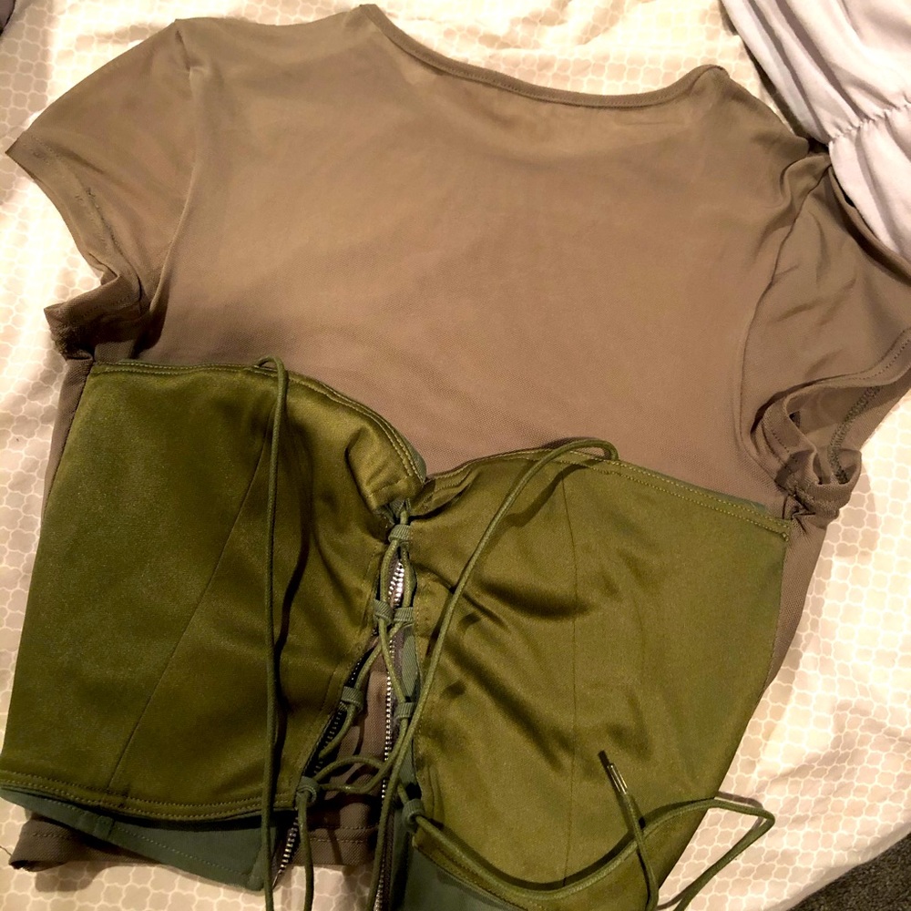 Mesh corset crop top, never worn